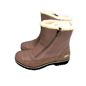 JBU, Women Snowbound Zip Cold Weather Boots, Tan Size 10M Round Toe, 1-1/3” heel